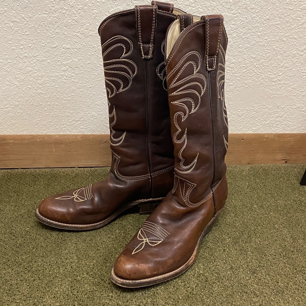 Vintage 1977 Stewart Boot Co Tucson, Az Handmade Western Boots 9D - Picture 2 of 8